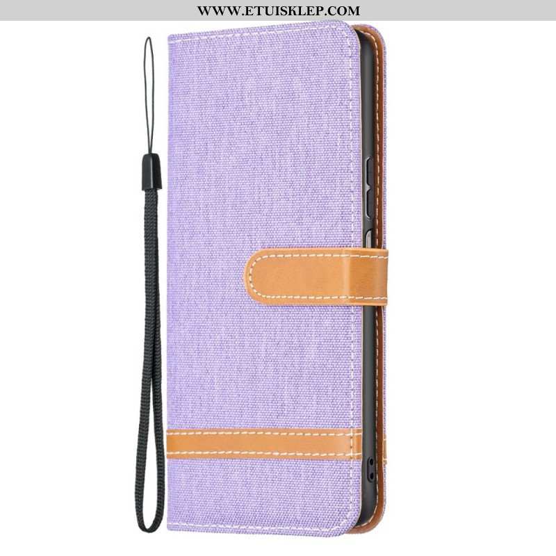 Etui Folio do Samsung Galaxy M23 5G Tkanina Z Paskiem